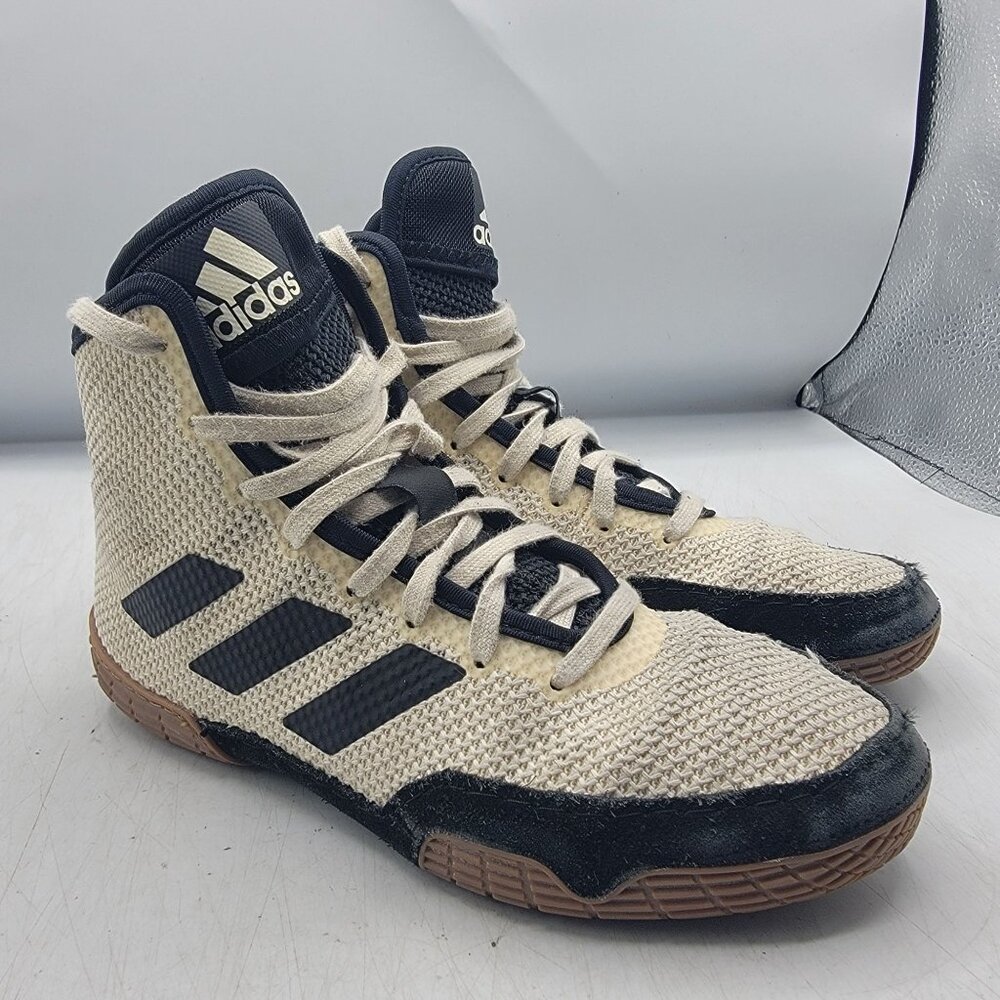 adidas Tech Fall 2.0 Kids Size 3.5 Chalk White Black Gum Wrestling Shoes FU8172